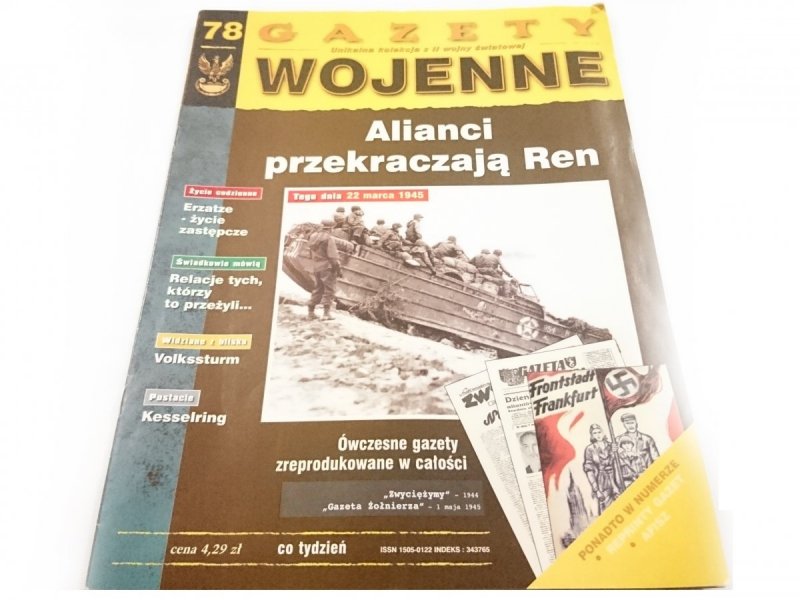 GAZETY WOJENNE NR 78 ALIANCI PRZEKRACZAJĄ REN