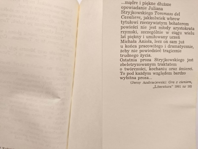 TOMMASO DEL CAVALIERE - Julian Stryjkowski 1982
