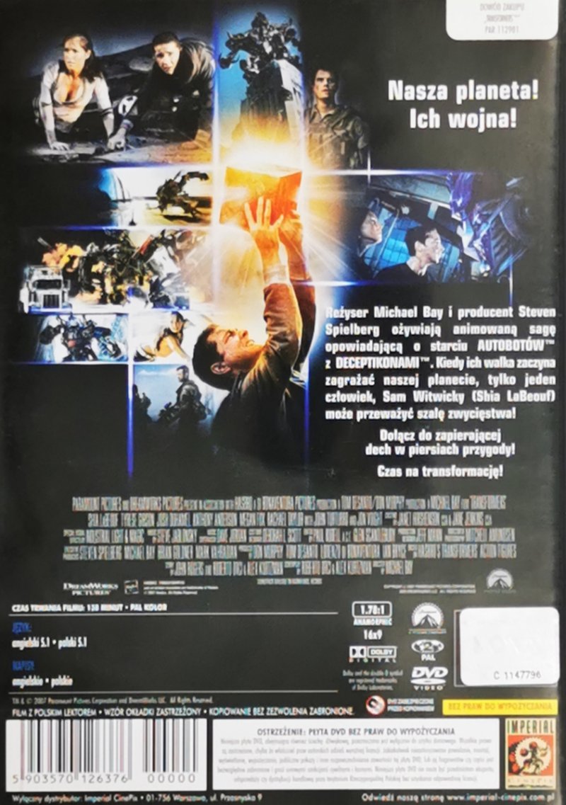 DVD. TRANSFORMERS