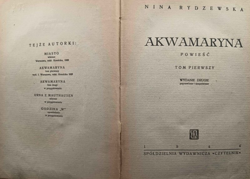 AKWAMARYNA – 1946 R. - Nina Rydzewska