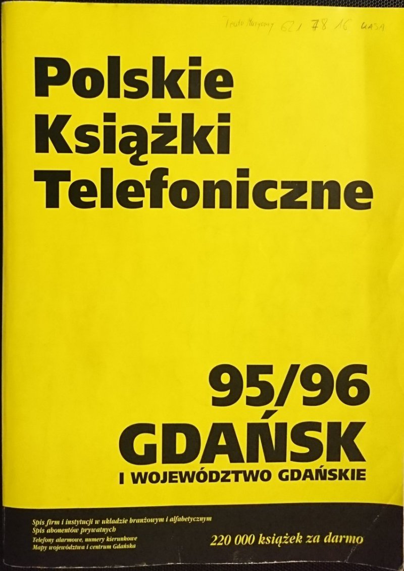 POLSKIE KSIĄŻKI TELEFONICZNE 95/96 GDAŃSK I WOJEWÓDZTWO GDAŃSKIE