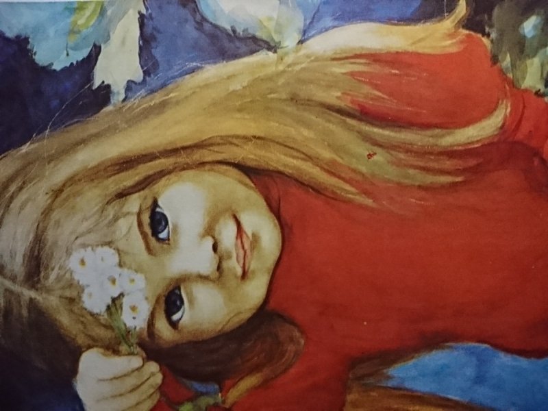 DZIEWCZYNKA Z KWIATUSZKIEM MAL. MUSZYŃSKA-ZAMORSKA