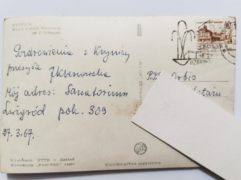 KRYNICA. WIDOK Z GÓRY PARKOWEJ FOT. FALKOWSKI