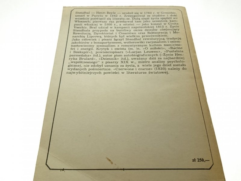 CZERWONE I CZARNE - Stendhal 1985