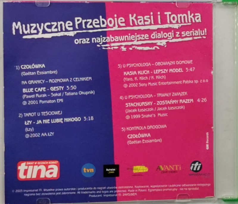 CD. MUZYCZNE PRZEBOJE KASI I TOMKA