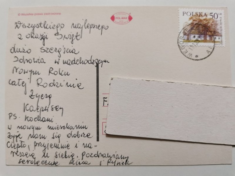 KARTKA ŚWIĄTECZNA NR.38 WESOŁYCH ŚWIĄT