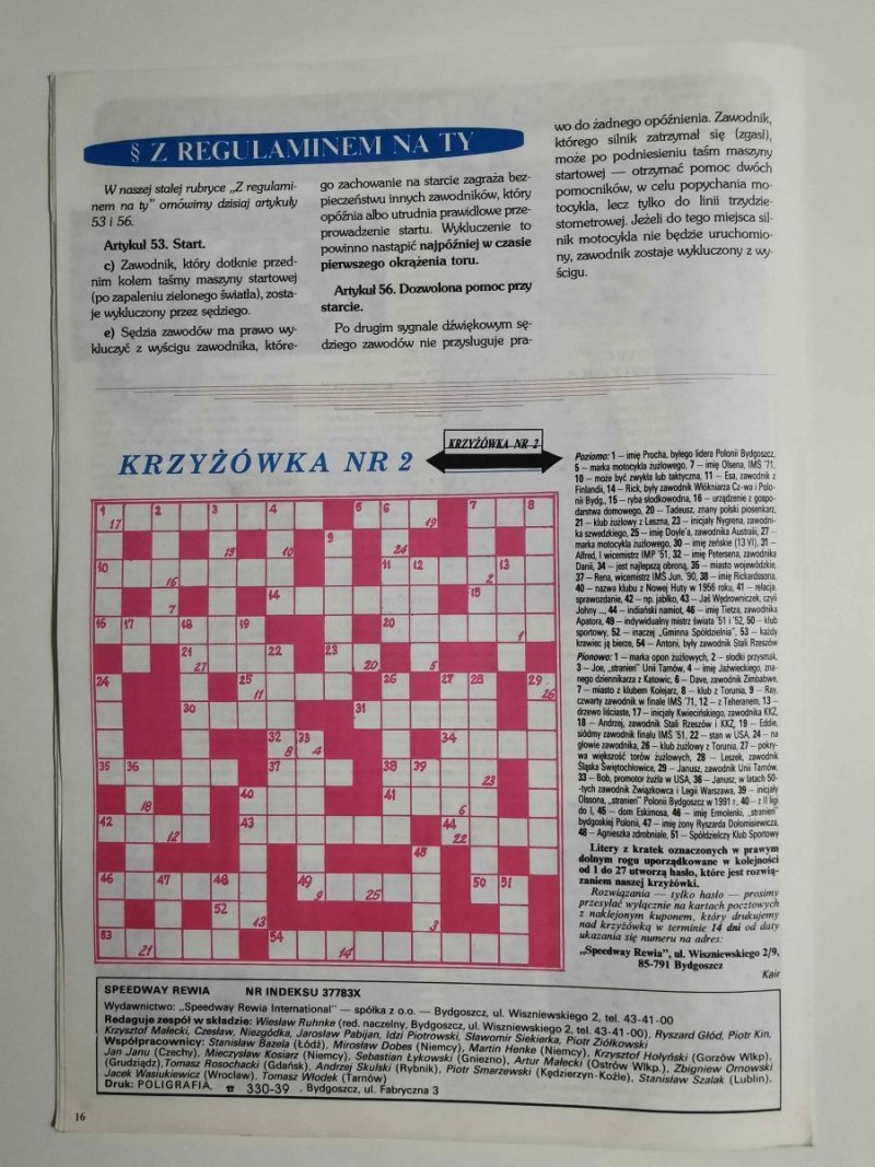 SPEEDWAY REWIA NR 2 1993
