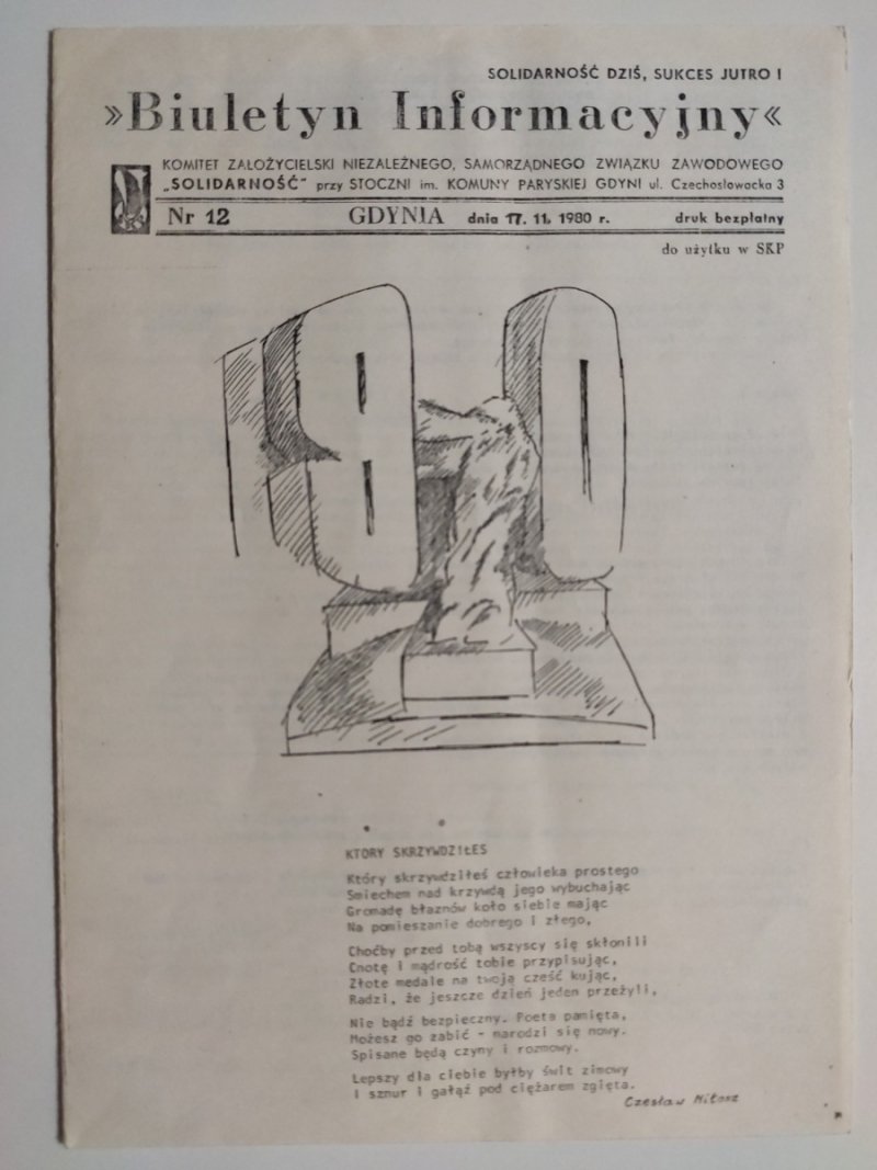 BIULETYN INFORMACYJNY NR 12 – 17.11.1980