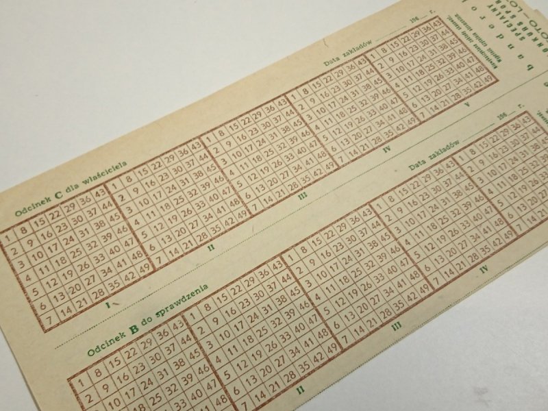 TOTO-LOTEK. KUPON NR 0632707  PRL