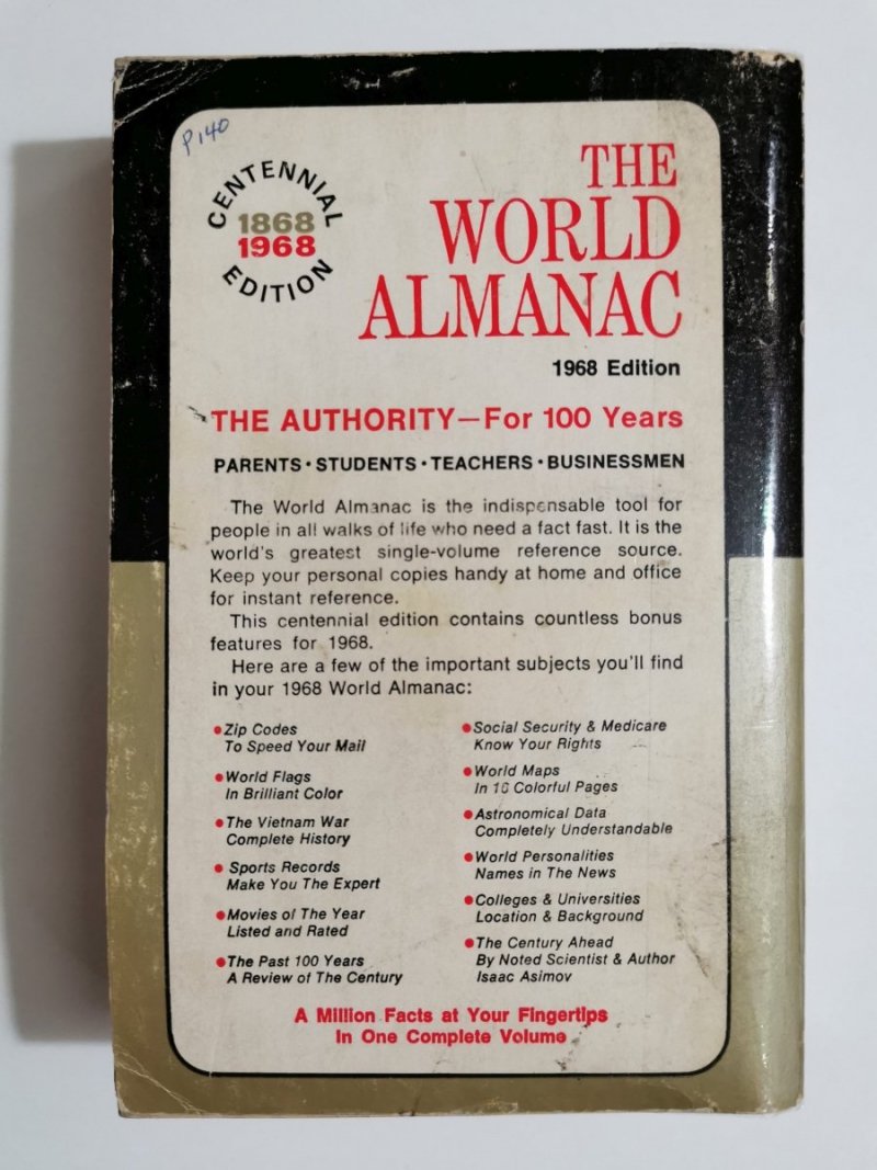 THE WORLD ALMANAC AND BOOK OF FACTS 1968 
