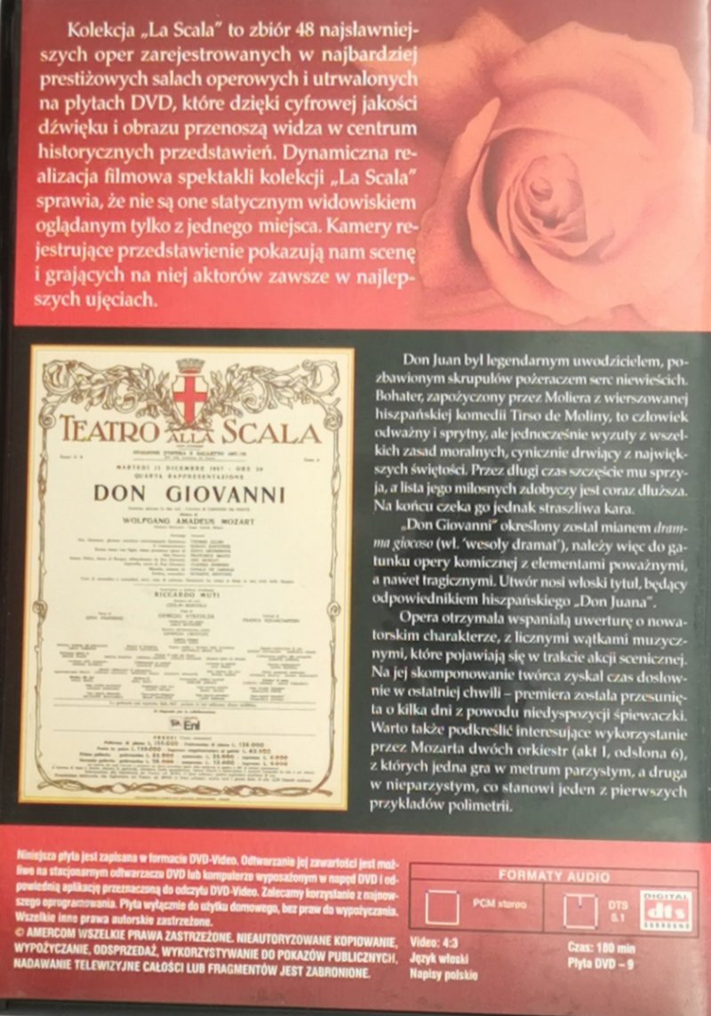 DVD. KOLEKCJA LA SCALA: 04. DON GIOVANNI - Wolfgang Amadeusz Mozart