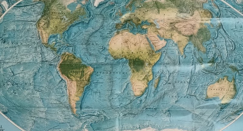 MAPA ŚCIENNA ŚWIATA 1: 46 600 000