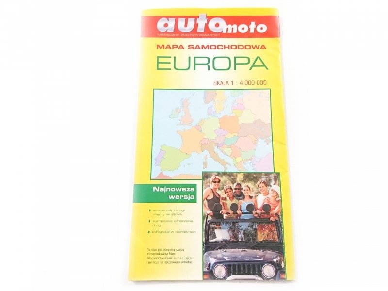 AUTO MOTO. MAPA SAMOCHODOWA EUROPA 1: 4 000 000