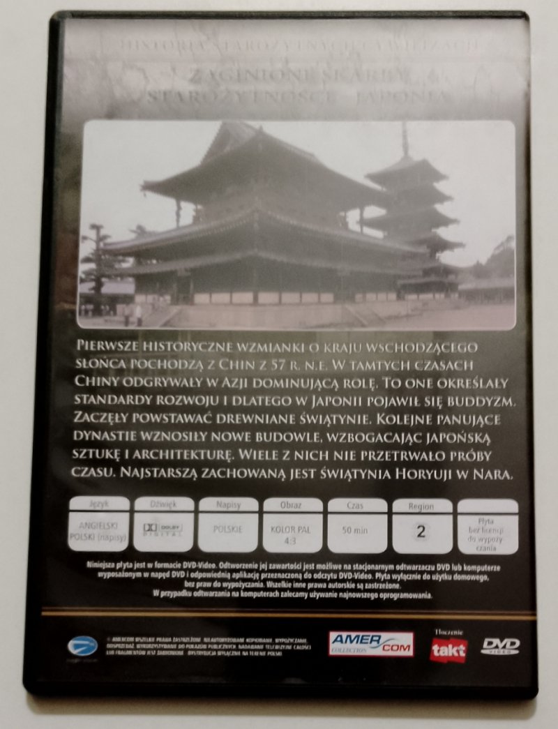 DVD. HISTORIA STAROŻYTNYCH CYWILIZACJI. JAPONIA