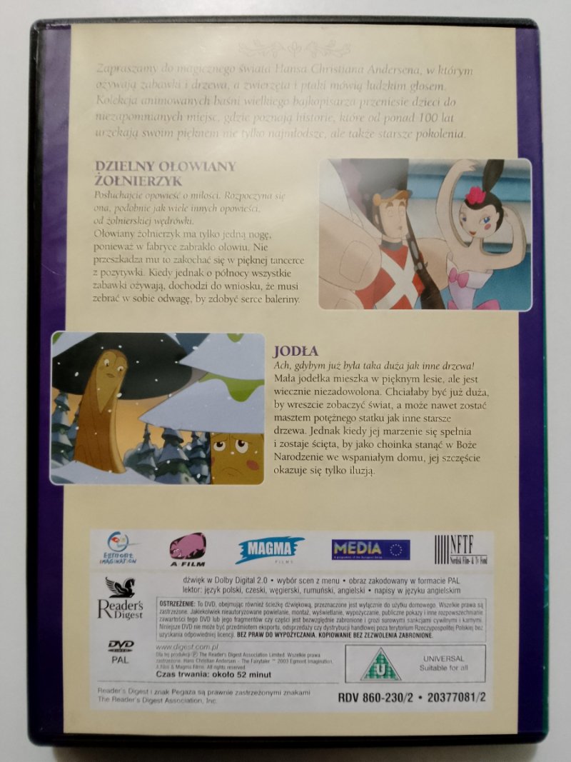 DVD. BAŚNIE HANSA CHRISTIANA ANDERSENA. DZIELNY OŁOWIANY ŻOŁNIERZYK