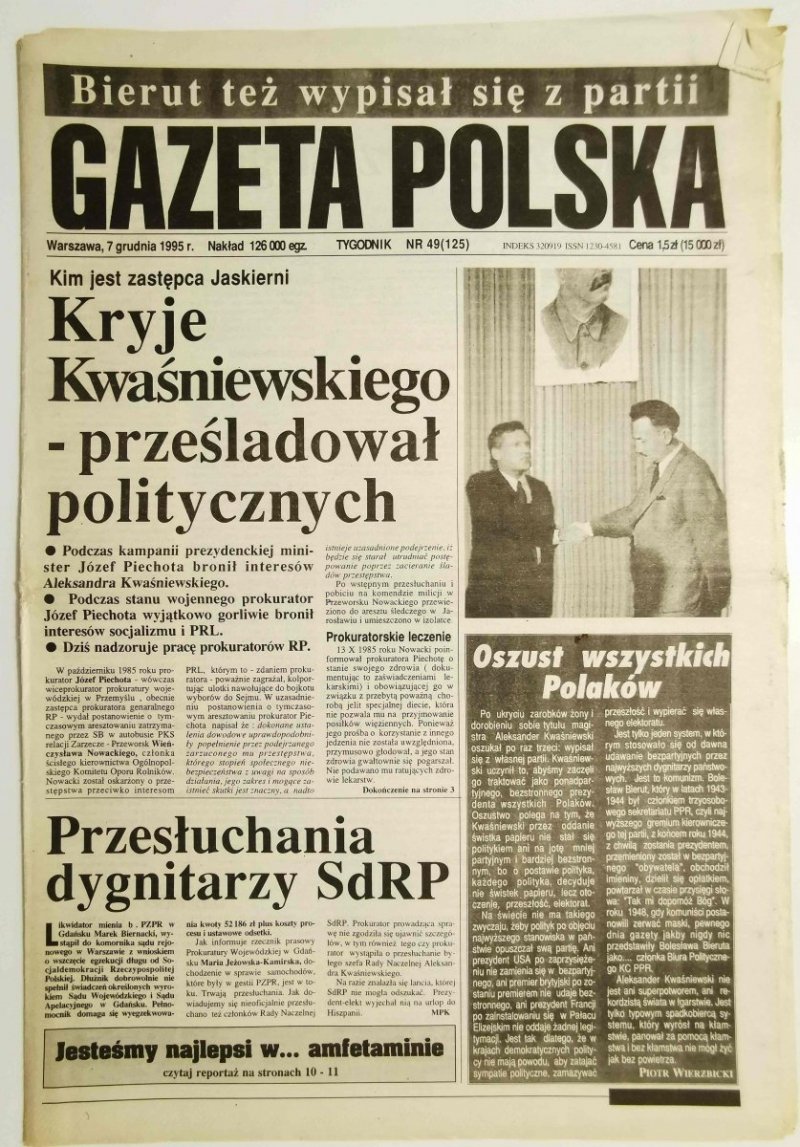 GAZETA POLSKA TYGODNIK NR 49 (125) 7 GRUDNIA 1995 r.