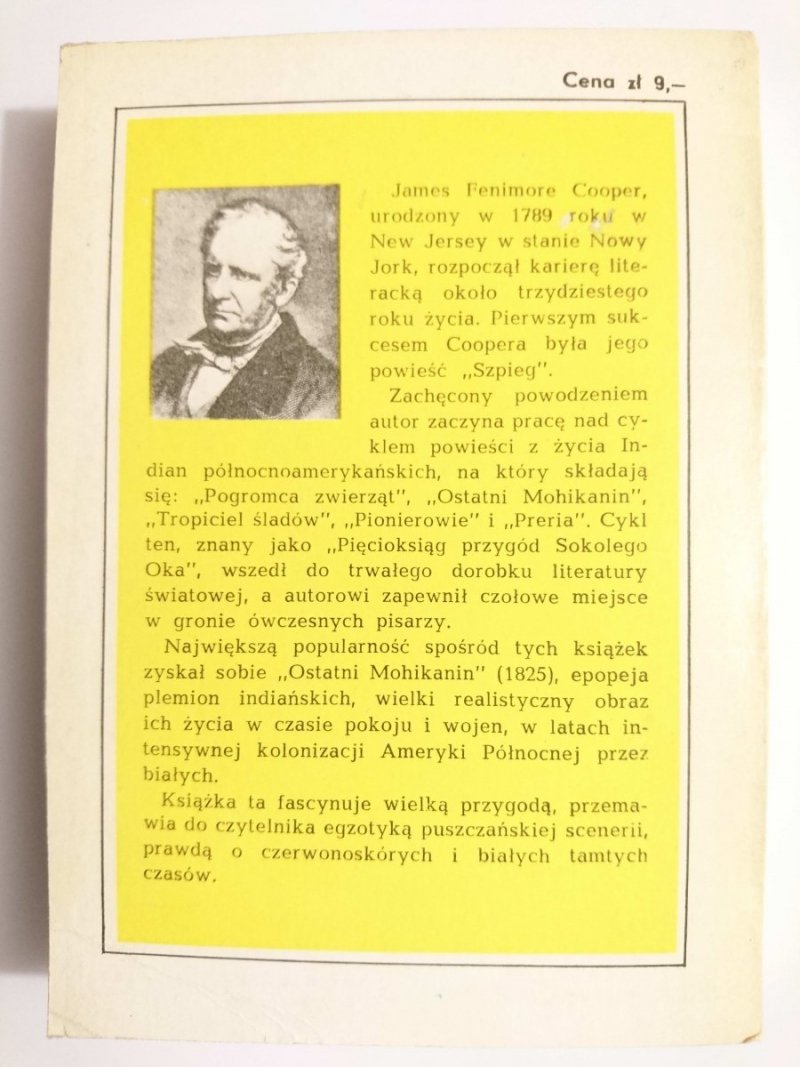 OSTATNI MOHIKANIN - James Fenimore Cooper 1969