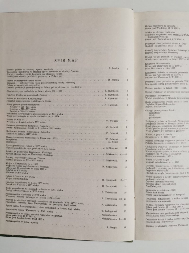 ATLAS HISTORYCZNY POLSKI - red. Władysław Czapliński 1967