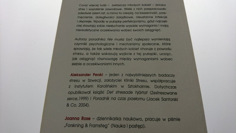NIE MUSISZ BYĆ NAJLEPSZA - Aleksander Perski 2010