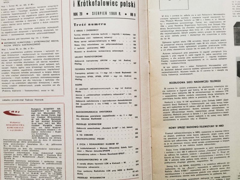Radioamator i krótkofalowiec 8/1968