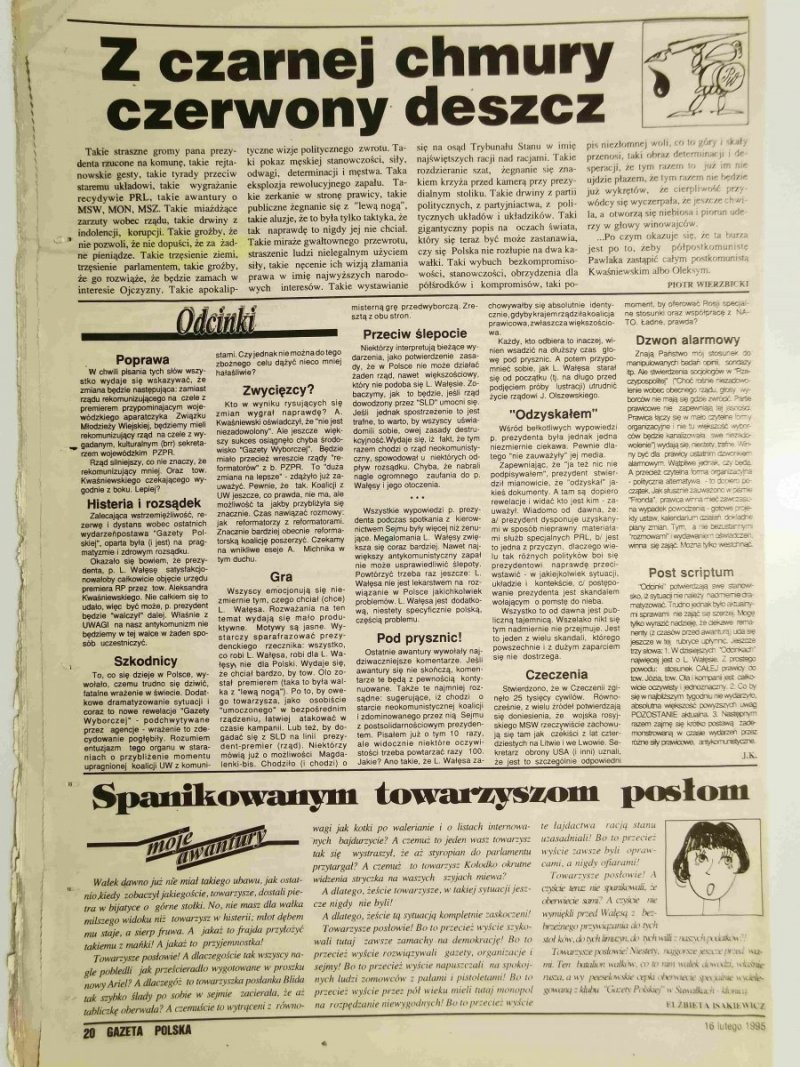 GAZETA POLSKA TYGODNIK NR 7 (83) 16 LUTEGO 1995 r.