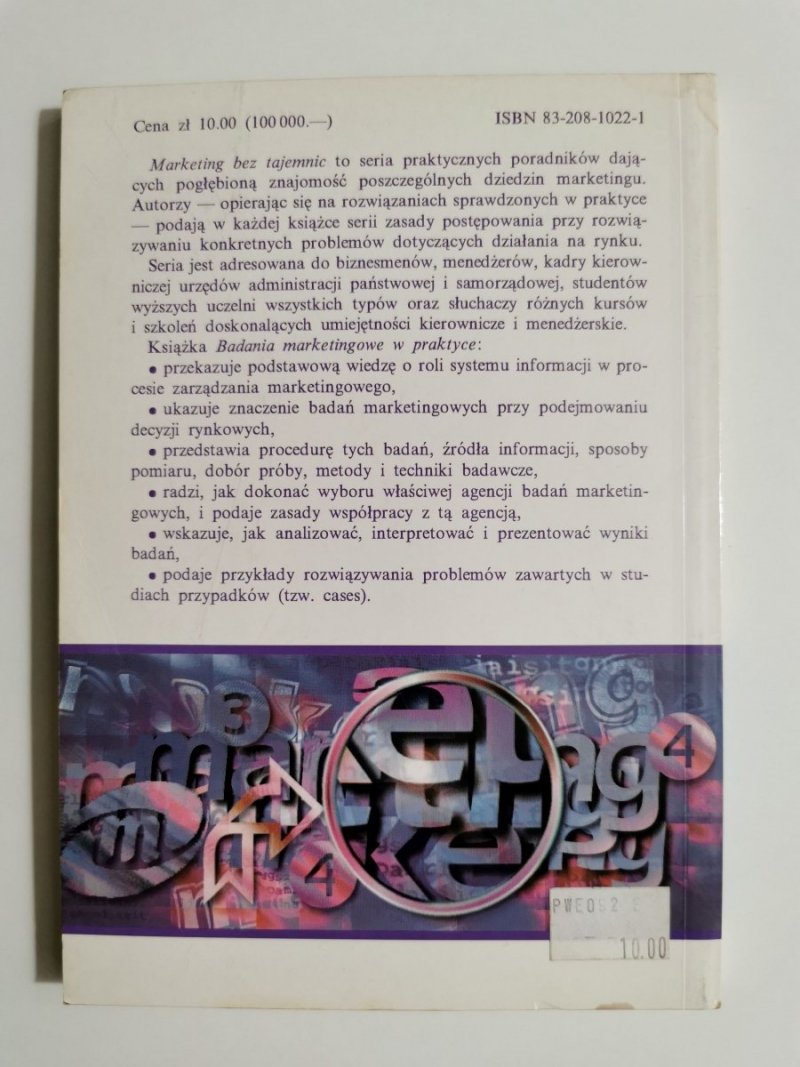BADANIA MARKETINGOWE W PRAKTYCE - Zofia Kędzior 1997