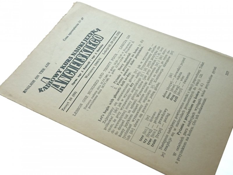 RADIOWY KURS NAUKI JĘZYKA ANGIELSKIEGO 30 1960/61