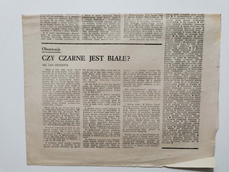 GOŚĆ NIEDZIELNY V NIEDZIELA WIELKIEGO POSTU NR 14 ROK LXIV KATOWICE 5.IV.1987