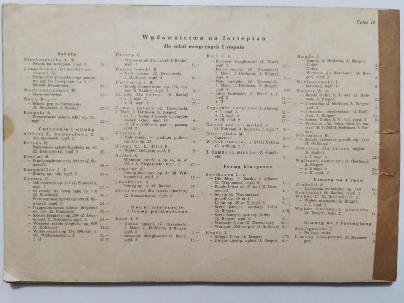 GAMY I PASAŻE NA FORTEPIAN ZESZYT I 1961