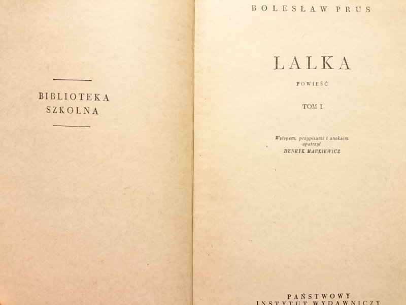 LALKA TOM I - Bolesław Prus 1965
