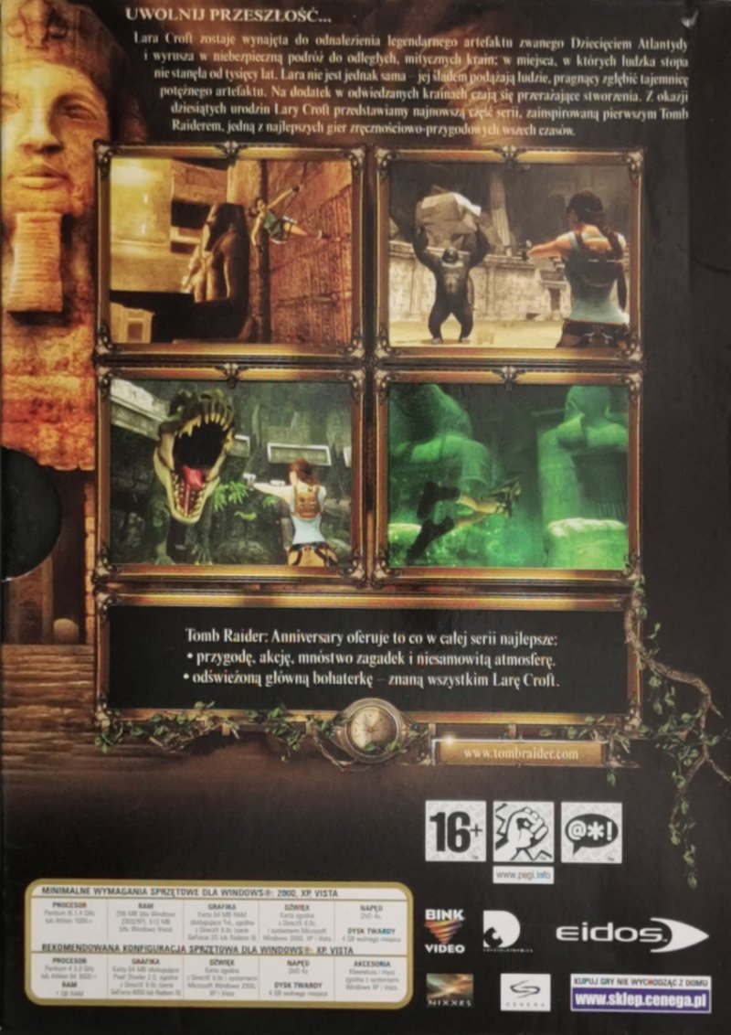 DVD. LARA CROFT TOMB RAIDER ANNIVERSARY