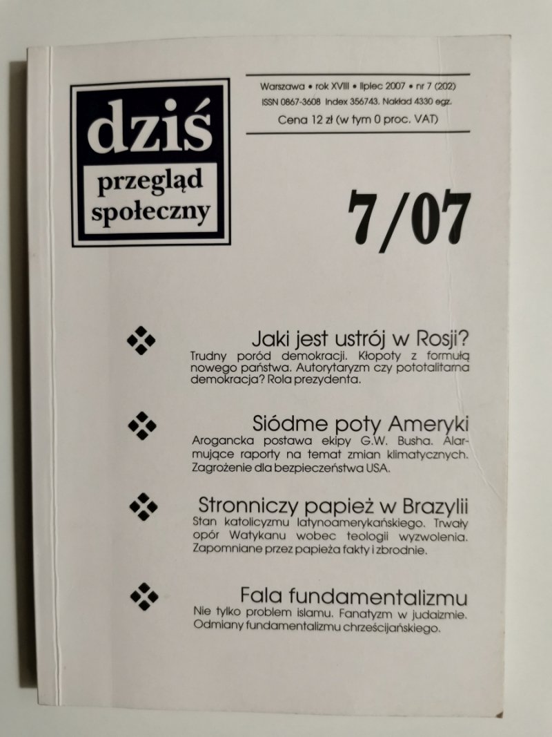 DZIŚ PRZEGLĄD SPOŁECZNY 07/07