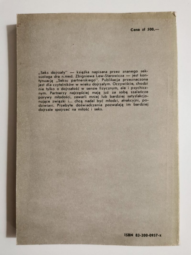 SEKS DOJRZAŁY - Z. Lew-Starowicz 1985