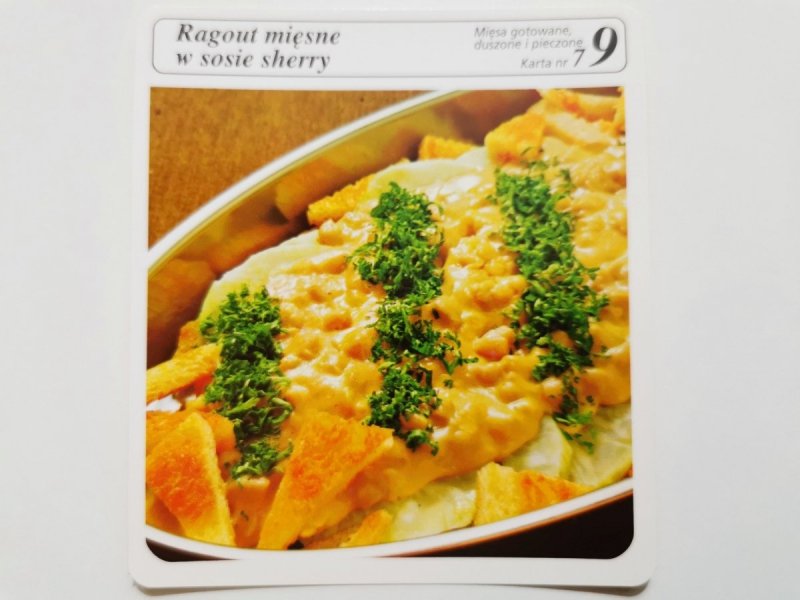 KARTA KULINARNA NR. 7 RAGOUT MIĘSNE W SOSIE SHERRY