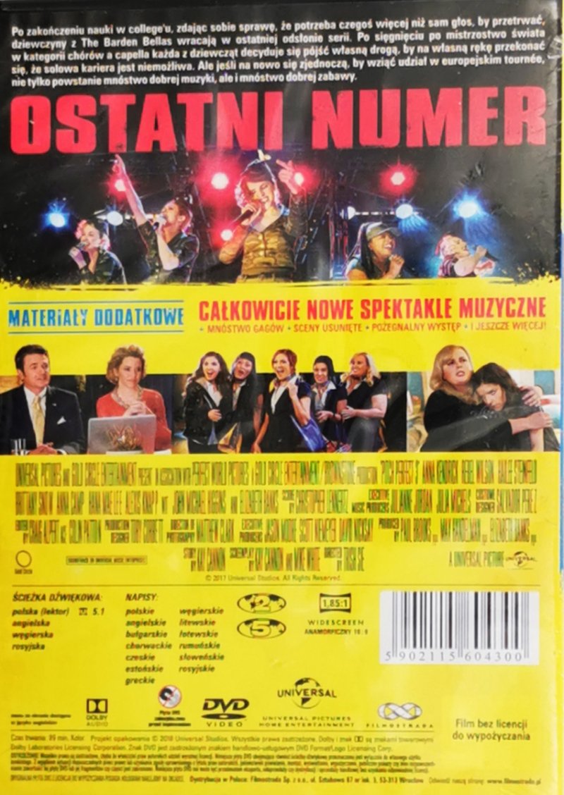 DVD. PITCH PERFECT 3 