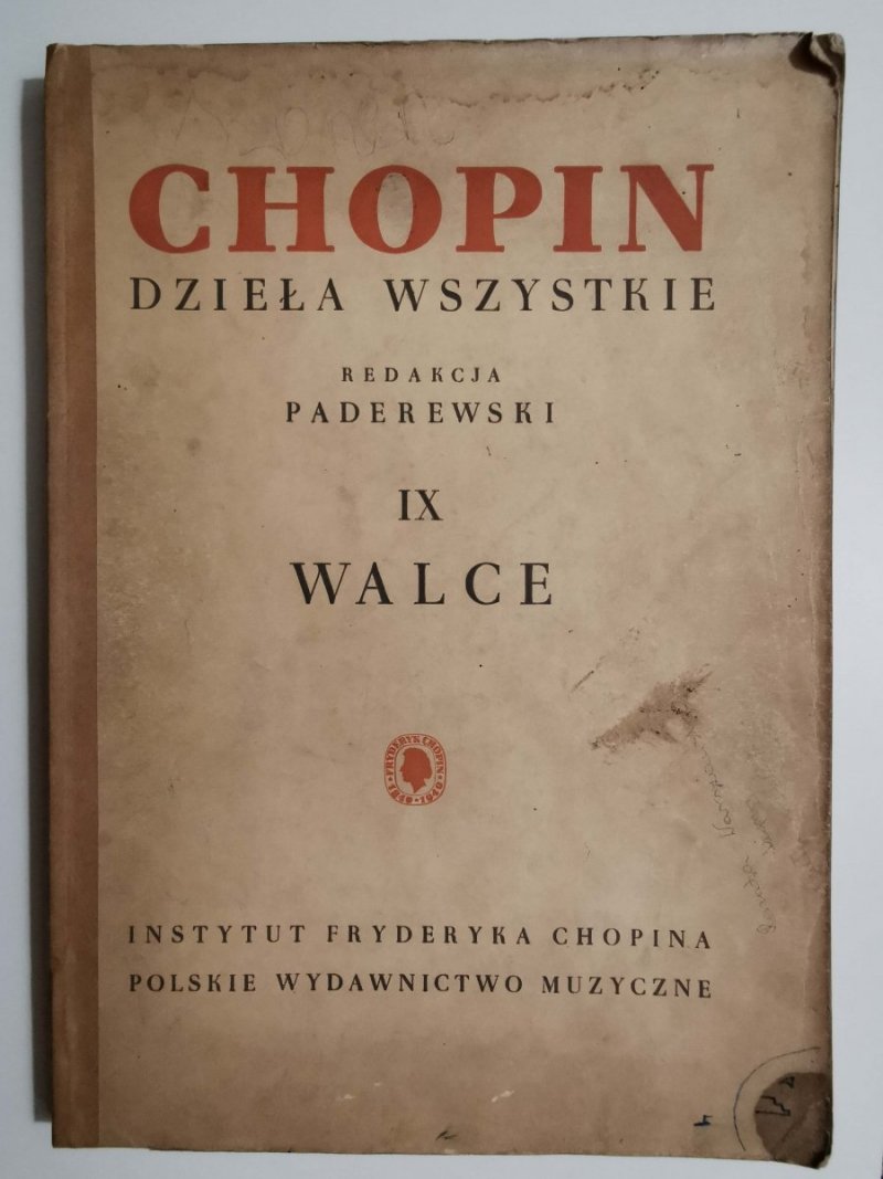 CHOPIN DZIEŁA WSZYSTKIE IX WALCE 1956