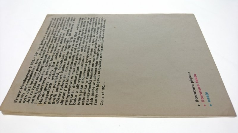 STARY CZŁOWIEK I MORZE - Hemingway 1987