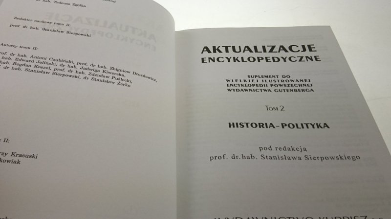 AKTUALIZACJE ENCYKLOPEDYCZNE TOM 2 HISTORIA