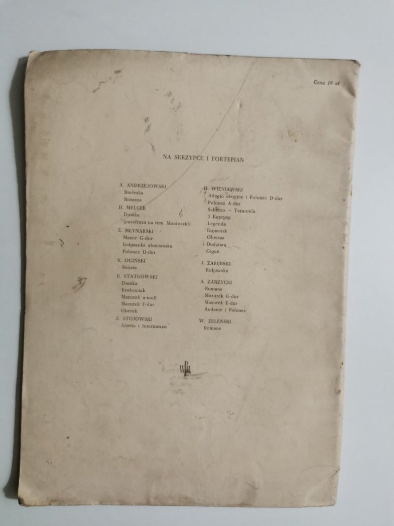 JULIUSZ WERTHEIM. SONATA – NA SKRZYPCE I FORTEPIAN 