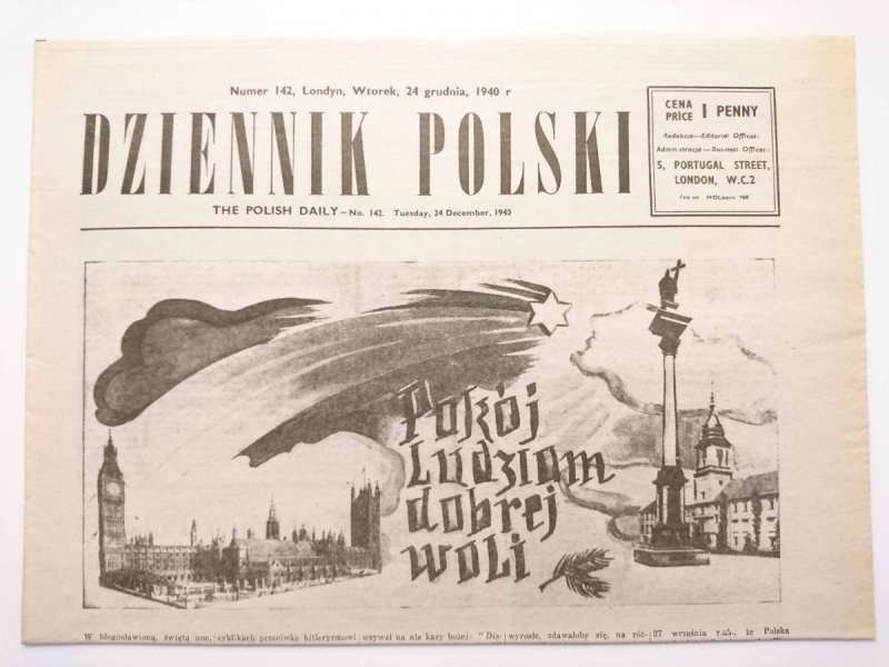 DZIENNIK POLSKI NUMER 142 LONDYN WTOREK 24 GRUDNIA 1940 