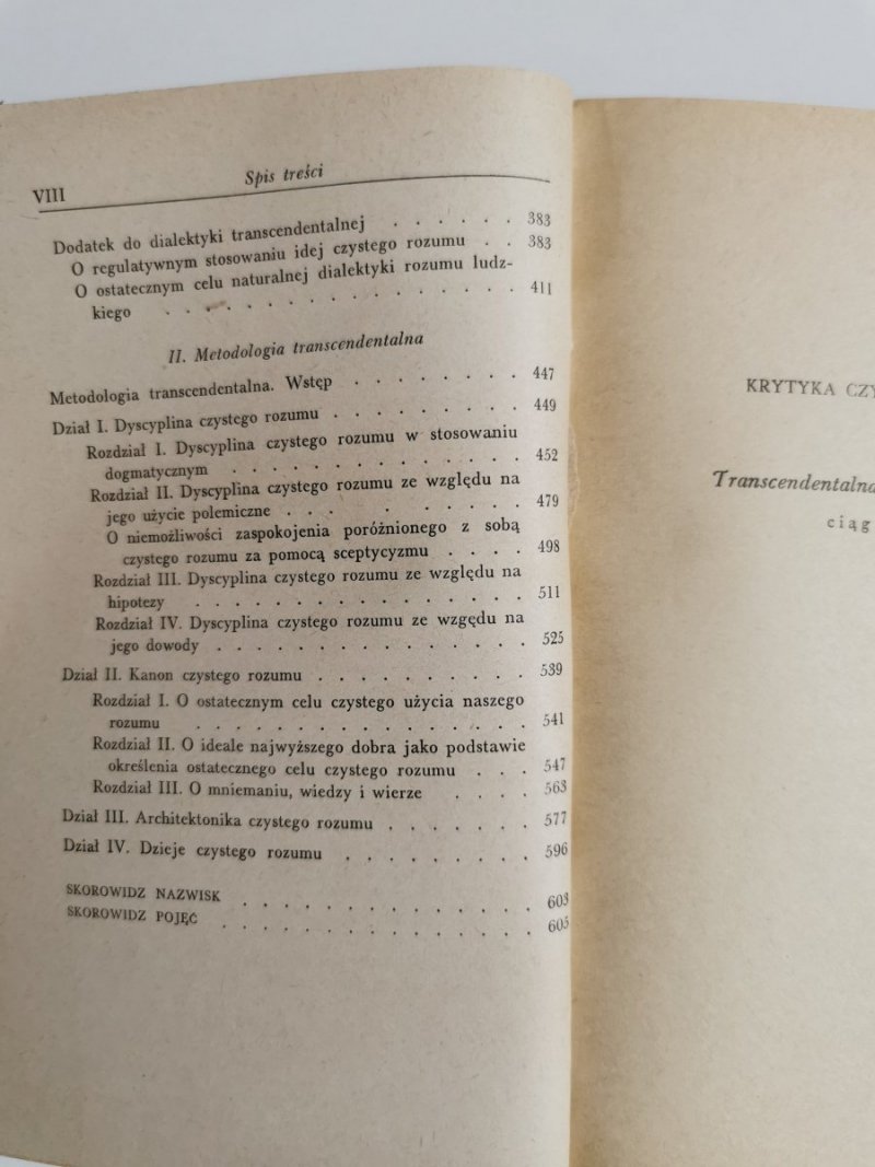KRYTYKA CZYSTEGO ROZUMU TOM II - Immanuel Kant 1957