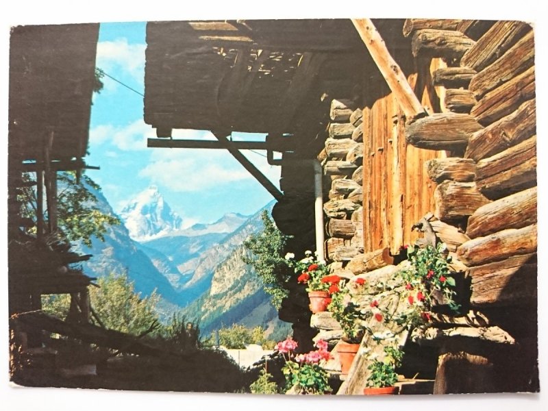 CERVINIA BREUIL. UNA PITTORESCA VISIONE DEL CERVINO IRA I RASCARDS DELLA VALTOURNANCHE