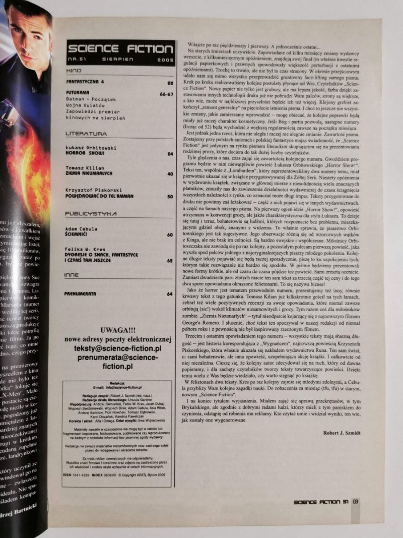 SCIENCE FICTION FANTASY I HORROR NR 51 SIERPIEŃ 2005