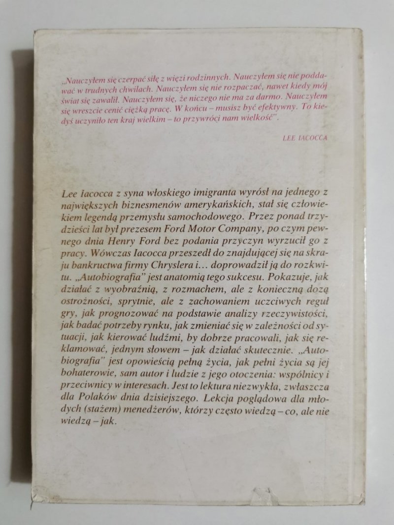 IACOCCA AUTOBIOGRAFIA - Lee Iacocca 1990