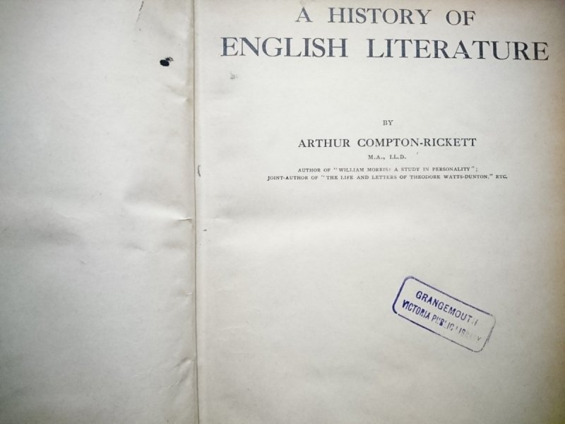 A HISTORY OF ENGLISH LITERATURE - Compton-Rickett