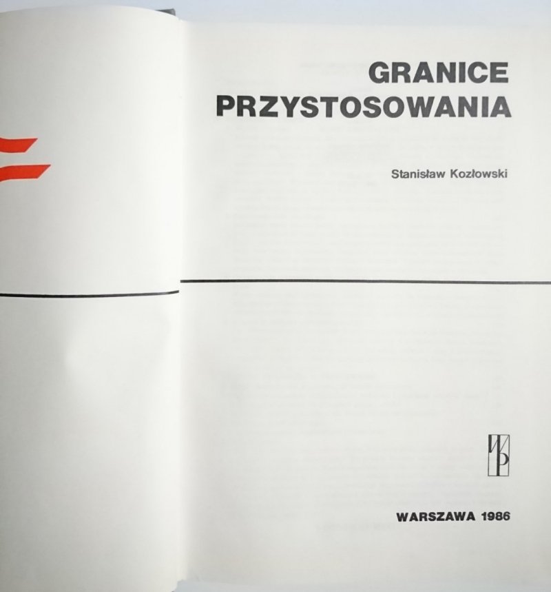 GRANICE PRZYSTOSOWANIA - Stanisław Kozłowski 1986