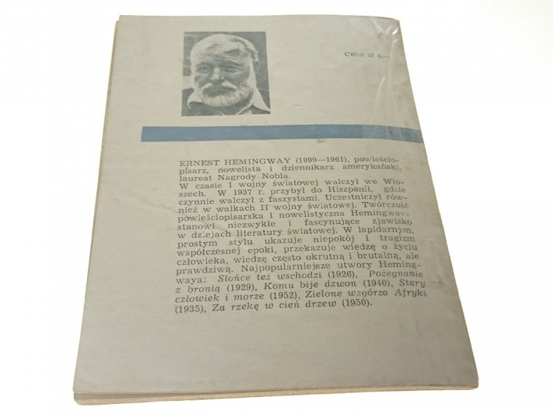 ŚNIEGI KILIMANDŻARO - Ernest Hemingway 1968