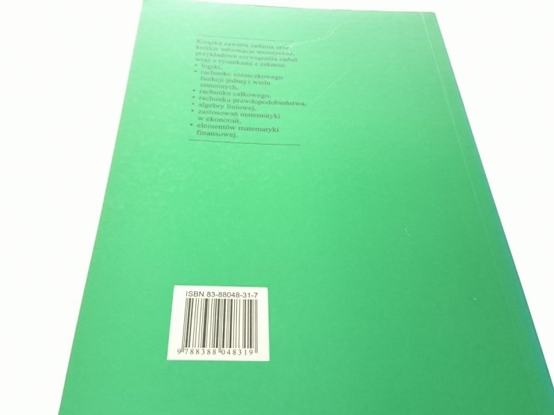 MATEMATYKA Z ELEMENTAMI ZASTOSOWAŃ W EKONOMII 2000