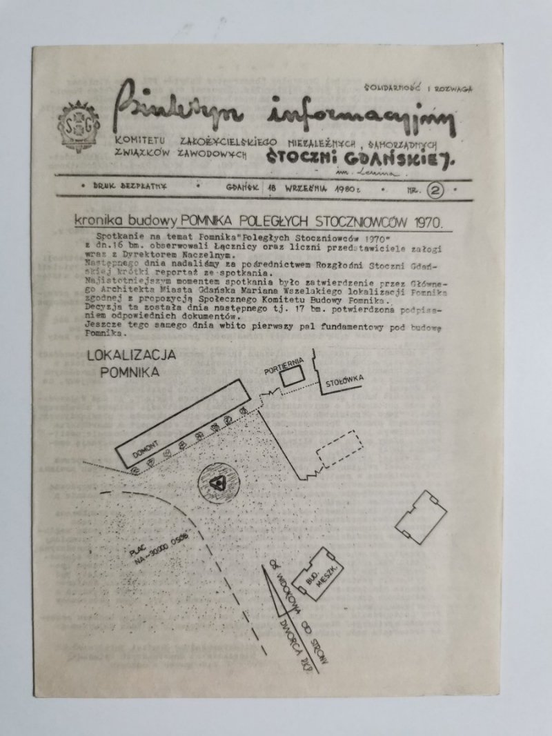 BIULETYN INFORMACYJNY GDAŃSK 16 WRZEŚNIA 1980 r. NR 2 