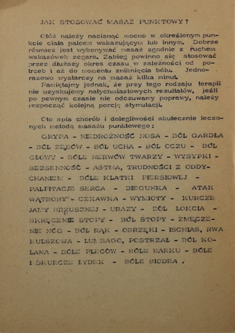 CHIŃSKI MASAŻ PUNKTOWY - siostra Teresa Radzik